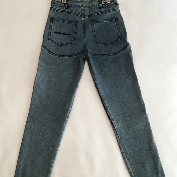*LAST CHANCE ITEM! * Maniere De Voir Super-Stretch Cargo Skinny Jeans - Picture 2 of 5